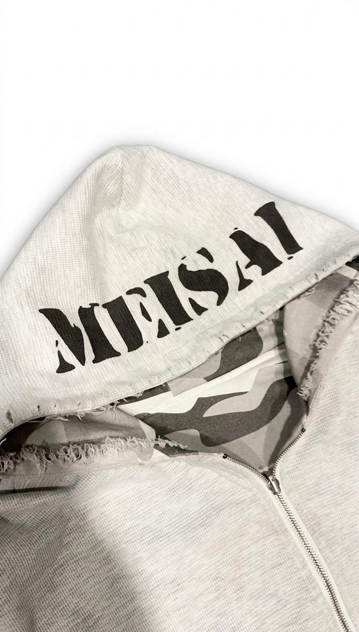 KW2D Meisai Hoodie — Waffle Knit sleeve branding